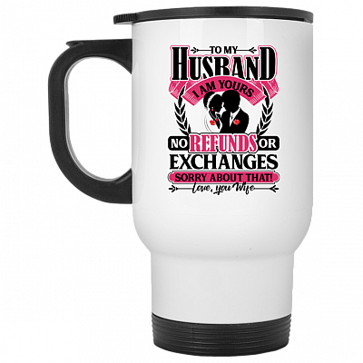 14 oz. White Travel Mug