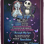 Nightmare To My Wife You Are Braver Than You Believe Fleece Blanket - Premium Sherpa Blanket - Woven Blanket