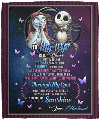 Nightmare To My Wife You Are Braver Than You Believe Fleece Blanket - Premium Sherpa Blanket - Woven Blanket