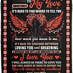 To My Love It's Hard To Find Words To Tell How Much I Love You From Wife Fleece-Premium Sherpa-Woven Blanket