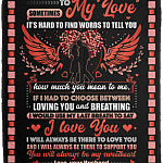 To My Love It's Hard To Find Words To Tell How Much I Love You From Husband Fleece-Premium Sherpa-Woven Blanket