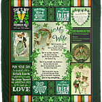 To My Irish Wife Blanket - Happy St Patrick Day Gift