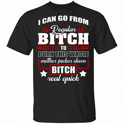 I Can Go from Regular Bitch to Burn This Whole Mother Fucker Down Bitch Real Quick T-Shirt
