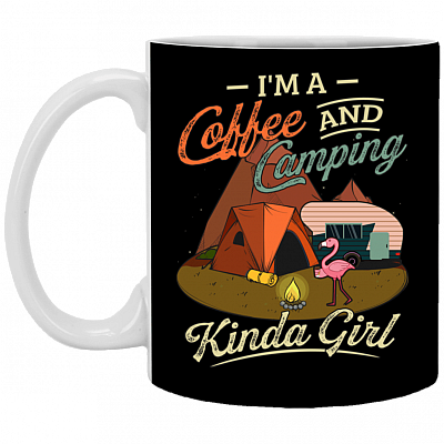 I'm A Coffee And Camping Kinda Girl Flamingo Coffee Mug - Beer Stein - Water Bottle - Color Changing Mug