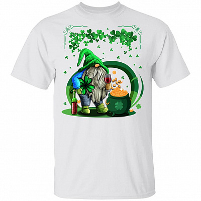 Gnome Drinking Wine Funny St Patrick's Day T-Shirt