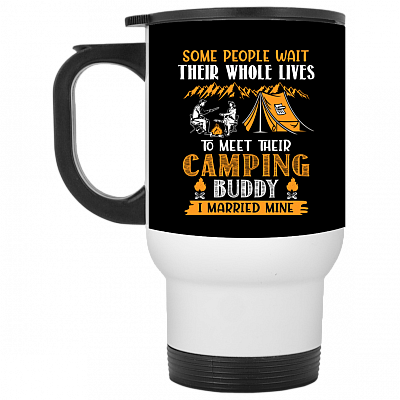 14 oz. White Travel Mug