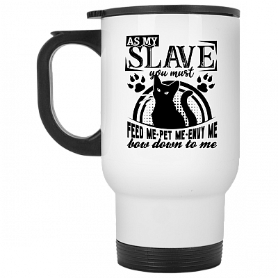 14 oz. White Travel Mug