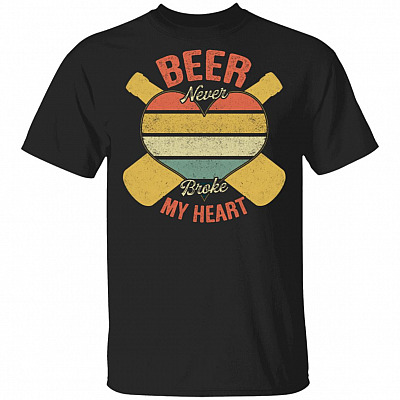 Vintage Long Neck Ice Cold Beer Never Broke My Heart T-Shirt