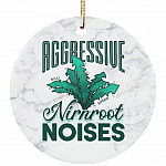 Aggressive Nirnroot Noises Funny Porcelain Ceramic Circle Ornament