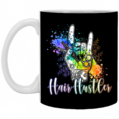 Hair Hustler Hair Stylist Barber Tattoo Ceramic Coffee Mug - Beer Stein - Water Bottle - Color Changing Mug
