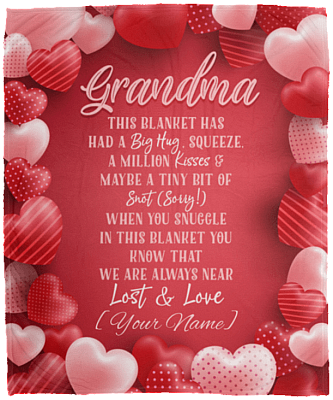 Grandma This Blanket Has Had a Big Hug Personalized Fleece Blanket - Premium Sherpa Blanket - Woven Blanket