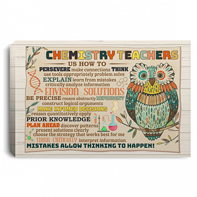 Chemistry Teachers Us How to Persevere Make Connections Think Gallery Wrapped Framed Canvas Prints - Unframed Poster