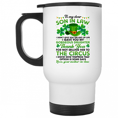 14 oz. White Travel Mug