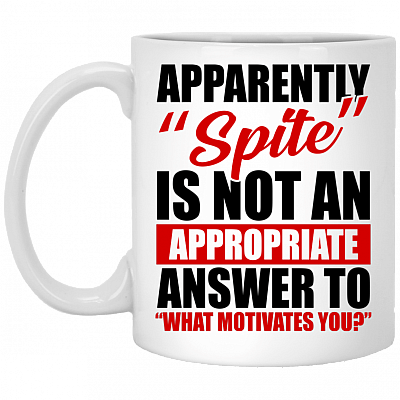 Apparently Spite Is Not An Appropriate Answer To What Motivates You Coffee Mug - Beer Stein - Water Bottle