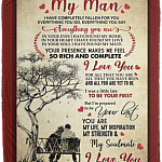 My Man I Have Completely Fallen For You Everything You Do Fleece Blanket - Premium Sherpa Blanket