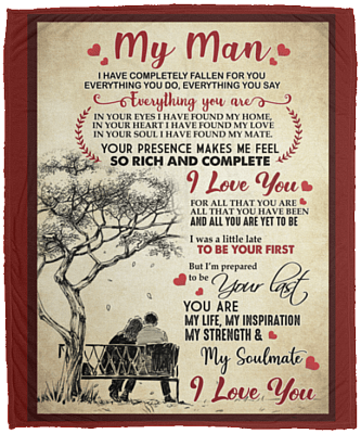 My Man I Have Completely Fallen For You Everything You Do Fleece Blanket - Premium Sherpa Blanket