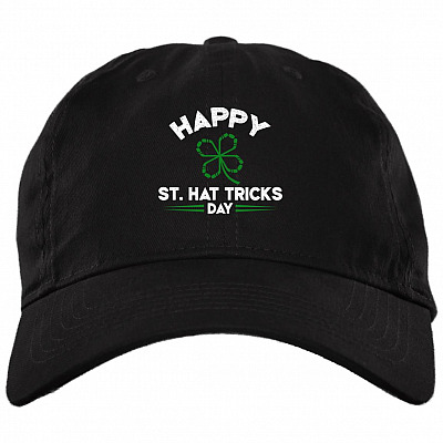Hockey Shamrock Irish St Patrick's Day Twill Cap - High-Profile Snapback -Trucker Hat