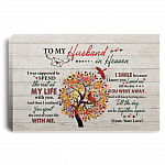To My Husband in Heaven I Was Support Spend Rest My Life Cardinal Red Bird Tree Framed Canvas - Unframed Poster