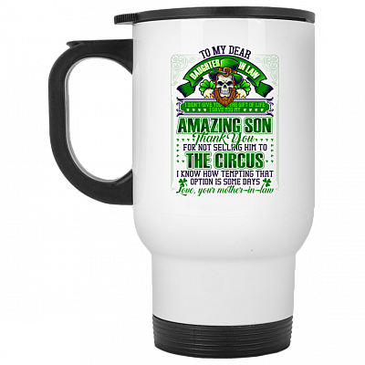 14 oz. White Travel Mug