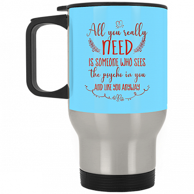 14 oz. Silver Travel Mug