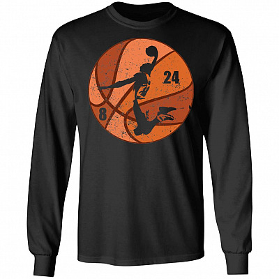 Basketball Sport Memorial Number 8 and # 24 Gift Hoodie Sweashirt Girl Dad Father of Girls T-Shirt