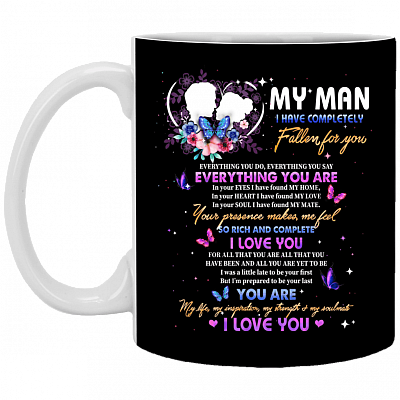 My Man I Have a Completely Fallen for You Valentine Ceramic Coffee Mug-Beer Stein-Water Bottle-Color Changing Mug