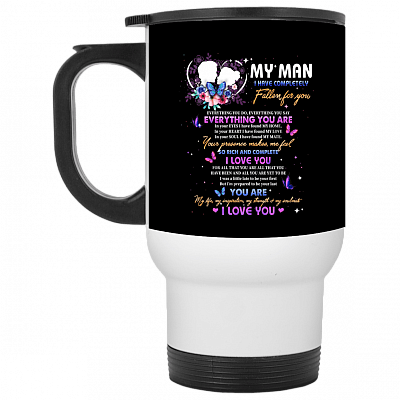 14 oz. White Travel Mug