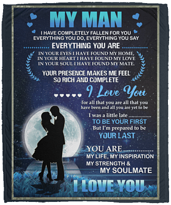 My Man I Have a Completely Fallen for You Fleece Blanket - Premium Sherpa Blanket - Woven Blanket