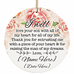 CubeBik I Will Love Your Son With All Of My Heart Ornament Keepsake - Porcelain Ceramic - Gift for Mother In Law