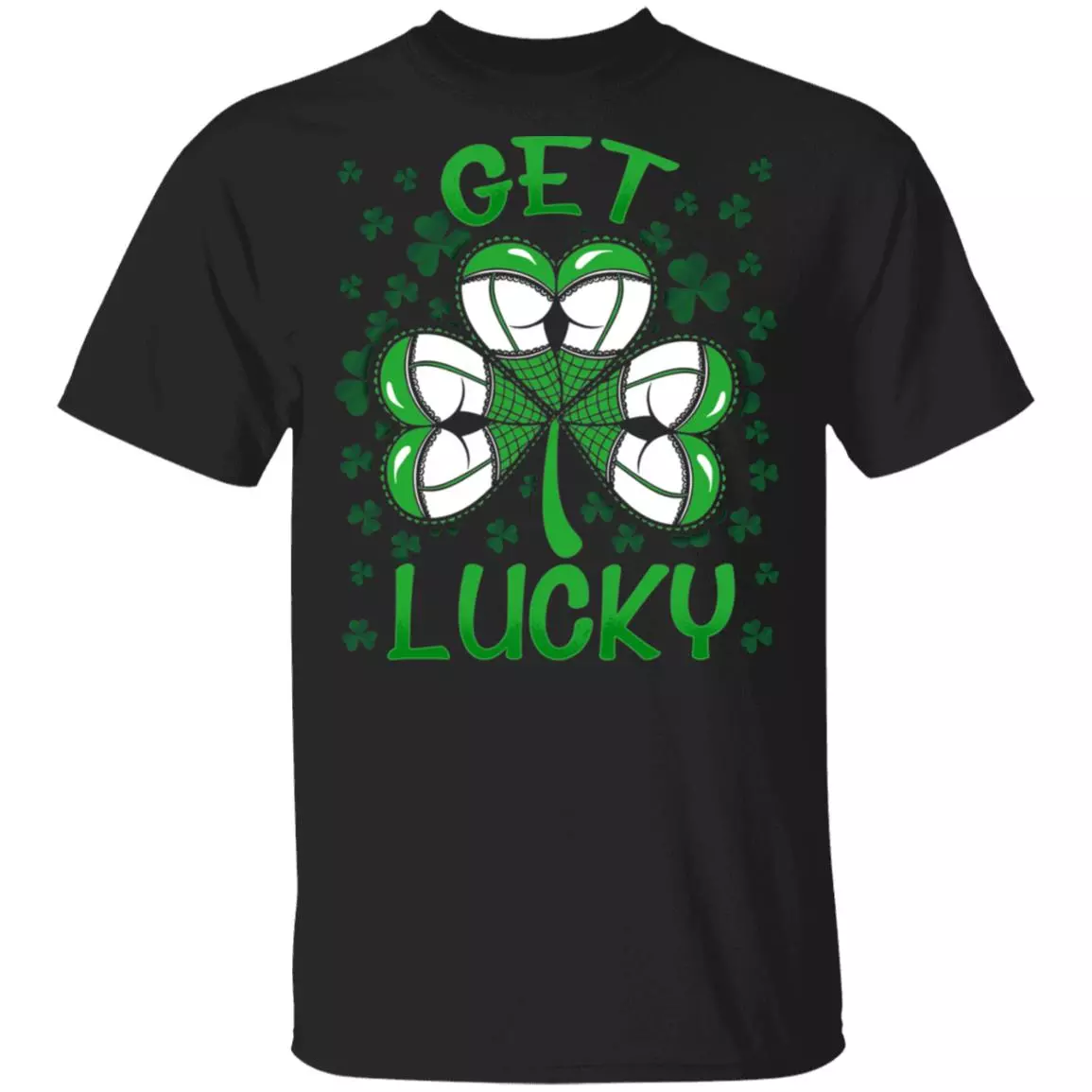 CubeBik St Patrick's Day Garter Panties Shamrock Irish Funny T-shirt