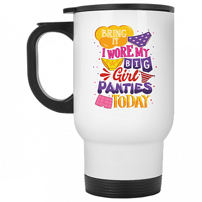 14 oz. White Travel Mug