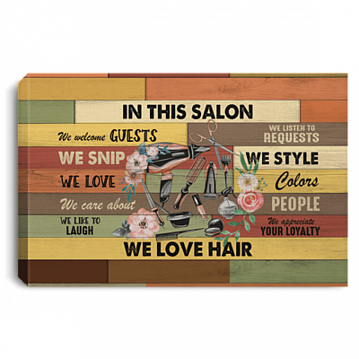 CubeBik In This Salon We Welcome Guests We Listen To Requests Gallery Wrapped Framed Canvas Prints - Unframed Poster