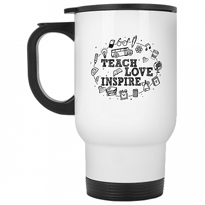14 oz. White Travel Mug