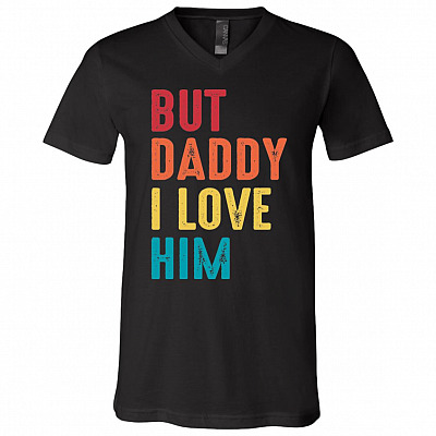 CubeBik Drunk Harry Dances Styles With Fan Wearing But Daddy I Love Him Meme Vintage T-shirt V-neck