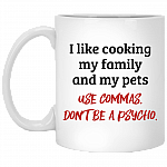 CubeBik I Like Cooking My Family and My Pets Ceramic Coffee Mug - Beer Stein - Water Bottle - Color Changing Mug