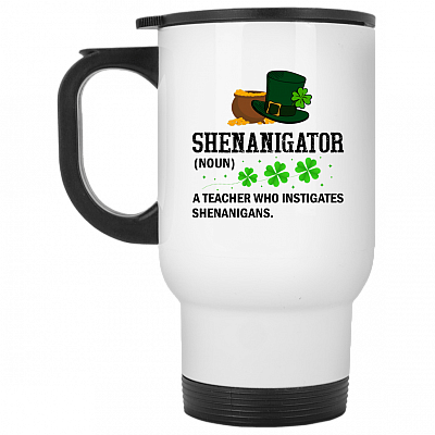 14 oz. White Travel Mug