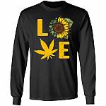CubeBik Love Cannabis Sunflower Hoodie - Sweatshirt - Long Sleeve Shirt
