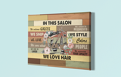 Alternative view of Hairdresser In This Salon We Welcome Guests We Listen To Requests Framed Canvas Prints - Unframed Poster