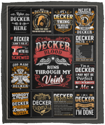 CubeBik Decker Blood Runs Through My Veins Fleece Blanket - Premium Sherpa Blanket - Woven Blanket