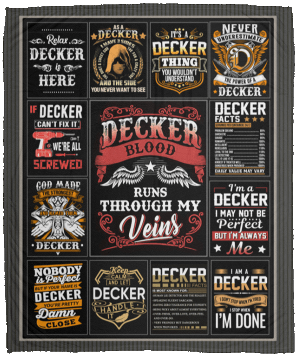 CubeBik Decker Blood Runs Through My Veins Fleece Blanket - Premium Sherpa Blanket - Woven Blanket