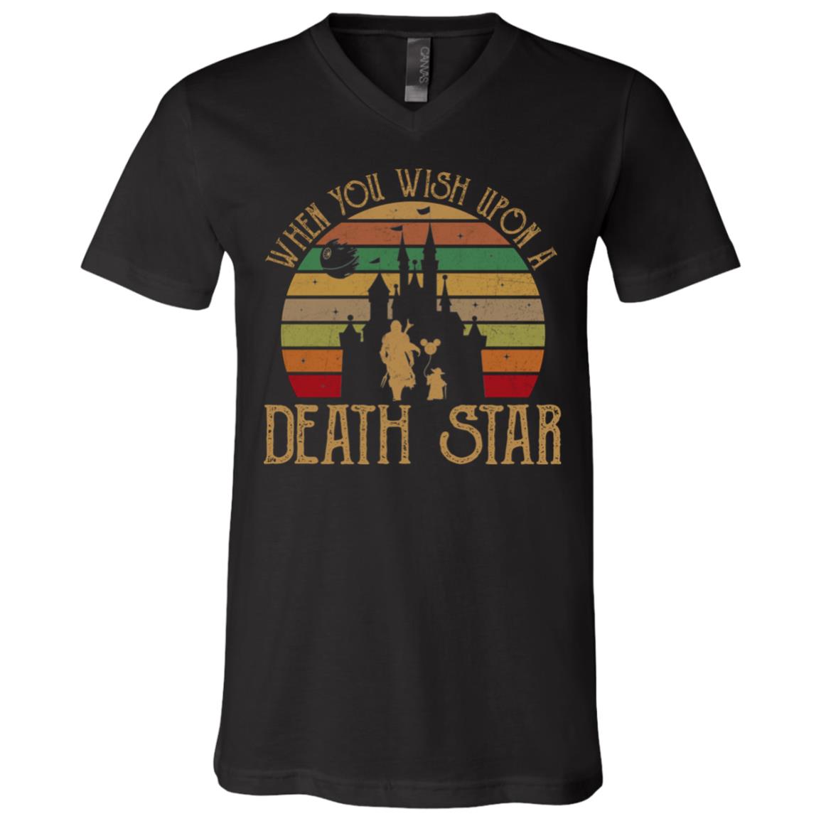 CubeBik When You Wish Upon A Death Star T-Shirt - Funny Science Fiction Lover Dark Side Vintage Retro V-Neck Shirt CubeBik When You Wish Upon A Death Star T-Shirt - Funny Science Fiction Lover Dark Side Vintage Retro V-Neck Shirt