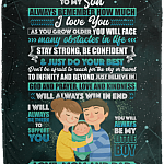 CubeBik To My Son Always Remember How Much I Love You from Mom and Dad Fleece Blanket - Premium Sherpa Blanket