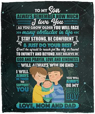 CubeBik To My Son Always Remember How Much I Love You from Mom and Dad Fleece Blanket - Premium Sherpa Blanket
