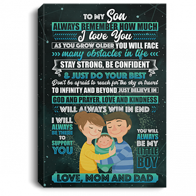 CubeBik To My Son Always Remember How Much I Love You from Mom and Dad Framed Canvas Prints - Unframed Poster