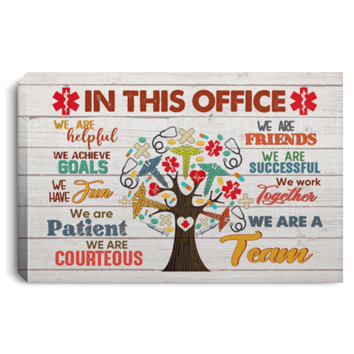 CubeBik In This Office We Are Helpful We Achieve Goals Medical Assistant Framed Canvas Prints - Unframed Poster