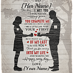 CubeBik Personalized the Day I Met You I Found My Missing Piece Gift for Her Fleece Blanket - Premium Sherpa Blanket