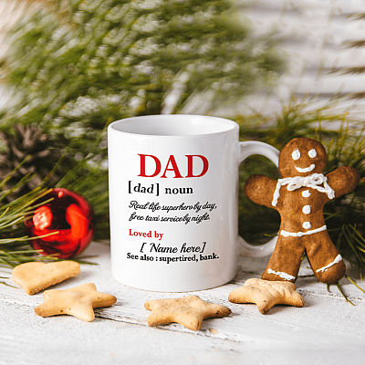 Alternative view of Dad Definition Real Life Superhero By Day Free Taxi Service By Night Personalized Coffee Mug - Beer Stein