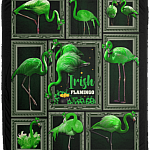 CubeBik Irish Flamingo Fleece Blanket - St Patrick's Day Flamingo Premium Sherpa Blanket - Woven Blanket