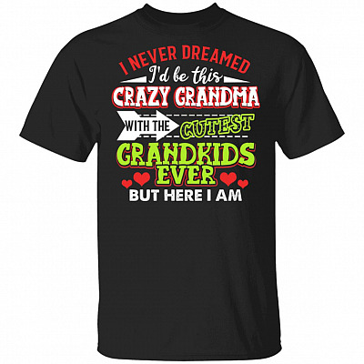 CubeBik I Never Dreamed I'd Be This Crazy Grandma with the Cutest Grandkids Ever T-Shirt