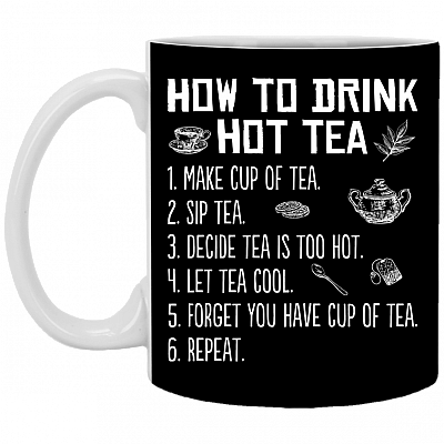 CubeBik How To Drink Hot Tea Ceramic Coffee Mug - Funny Tea Mug